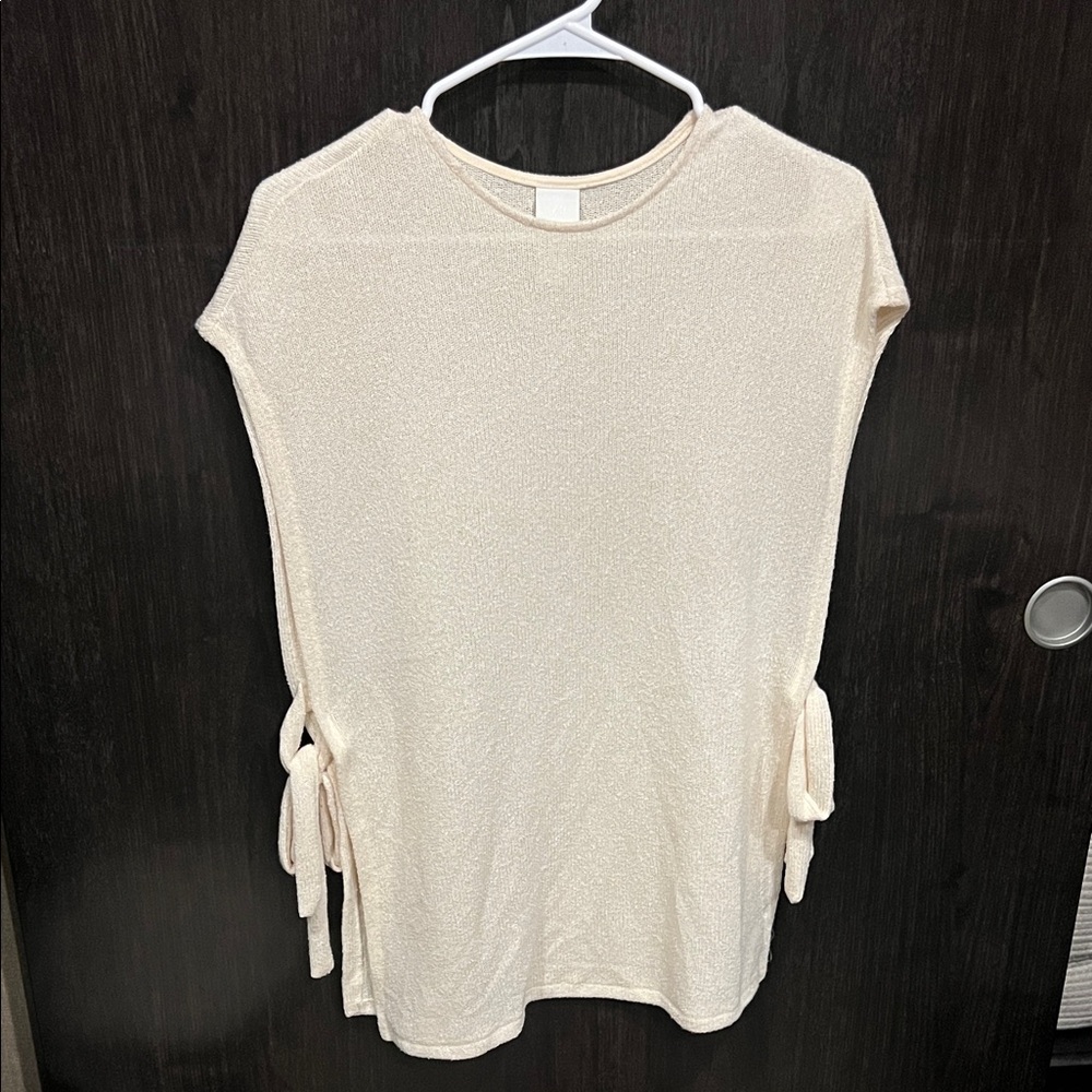 H&M Cream Tunic Top with Side Ties